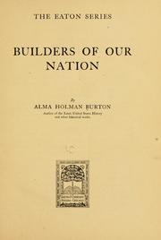 Cover of Builders of our nation by Alma Holman Burton