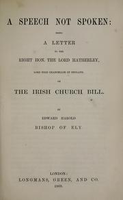 Cover of A speech not spoken by Edward Harold Browne