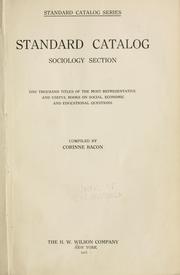 Cover of Standard catalog: sociology section by H.W. Wilson Company.