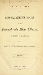 Front cover of Catalogue of the Pennsylvania State Library by Pennsylvania State Library.