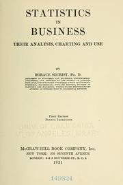 Cover of Statistics in business by Secrist, Horace