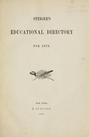 Cover of Steiger's educational directory for 1878 by Ernst Steiger