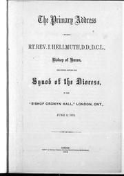 Front cover of The primary address of the Rt. Rev. I. Hellmuth, D.D., D.C.L., Bishop of Huron by I. Hellmuth