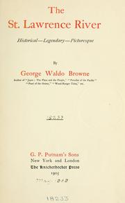 Cover of The St. Lawrence River by George Waldo Browne