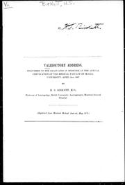 Cover of Valedictory address by H. S. Birkett