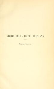 Front cover of Storia della poesia persiana ... by Italo Pizzi