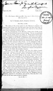 Cover of The Jamaica maroons by Douglas Brymner