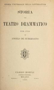 Front cover of Storia del teatro drammatico by Angelo De Gubernatis