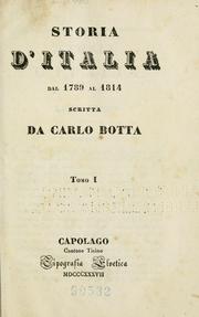 Front cover of Storia d'Italia dal 1789 al 1814 by Carlo Giuseppe Guglielmo Botta