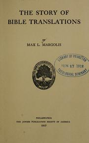 Cover of The story of Bible translations by Max Leopold Margolis