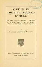 Cover of Studies in the First book of Samuel by Herbert L. Willett
