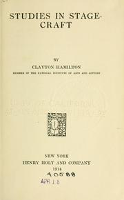Front cover of Studies in stagecraft by Clayton Meeker Hamilton