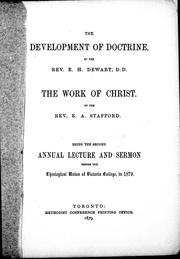 Cover of The development of doctrine by Dewart, Edward Hartley