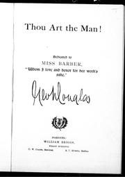 Front cover of Thou art the man! by George Douglas