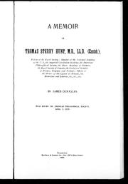 Front cover of A memoir of Thomas Sterry Hunt by Douglas, James