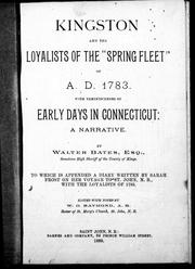 Cover of Kingston and the Loyalists of the "Spring Fleet" of A.D. 1783 by Walter Bates