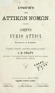 Front cover of Synagōgē tōn attikōn nomōn by Iván Télfy