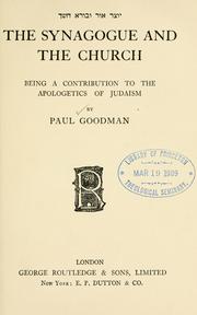 Front cover of The synagogue and the church by Paul Goodman