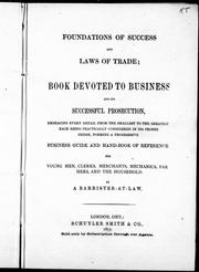 Cover of Foundations of success and laws of trade by Barrister-at-law.