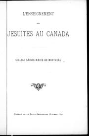Front cover of L' enseignement des jésuites au Canada by A. Bellay