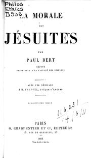 Cover of La morale des jésuites by Paul Bert