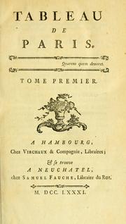 Cover of Tableau de Paris by Louis-Sébastien Mercier