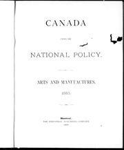 Front cover of Canada under the national policy by Alfred James Bray