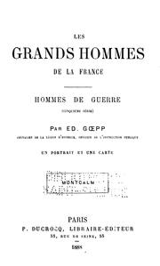 Front cover of Les grands hommes de la France by Edouard Goepp