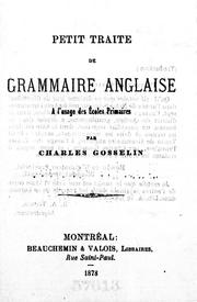 Front cover of Petit traité de grammaire anglaise à l'usage des écoles primaires by Charles Gosselin