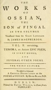 Cover of Temora, an ancient epic poem by James Macpherson