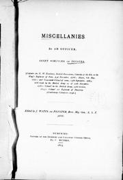 Front cover of Miscellanies by an officer by Arent Schuyler De Peyster