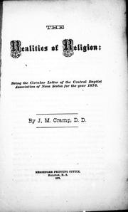 Cover of The realities of religion by J. M. Cramp