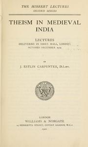Front cover of Theism in medieval India by Joseph Estlin Carpenter