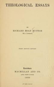 Cover of Theological essays by Richard Holt Hutton