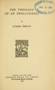 Front cover of The theology of an evolutionist by Lyman Abbott