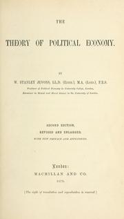 Front cover of The theory of political economy by William Stanley Jevons