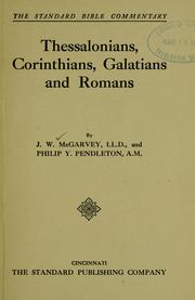 Cover of Thessalonians, Corinthians, Galatians, and Romans by J. W. McGarvey