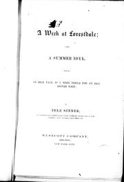 Front cover of A week at Forestdale being a summer idyl by James De Mille