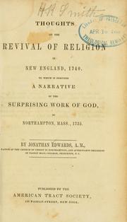 Front cover of Thoughts on the revival of religion in New England, 1740 by Jonathan Edwards