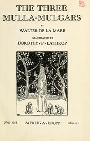 Front cover of The three royal monkeys, or the three mulla-mulgars by Walter De la Mare