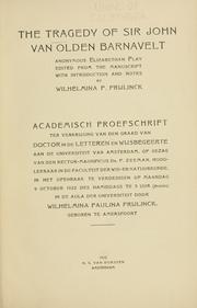 Cover of Tragedy of Sir John van Olden Barnavelt by John Fletcher