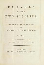 Front cover of Travels in the two Sicilies by Swinburne, Henry
