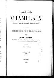 Cover of Samuel Champlain by Dionne, N.-E.