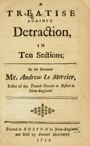 Front cover of A treatise against detraction by Andrew Le Mercier