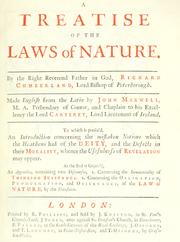 Cover of A treatise of the laws of nature by Cumberland, Richard