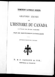 Front cover of Grandes lignes de l'histoire du Canada by Instituteur catholique