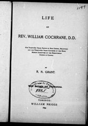 Front cover of Life of Rev. William Cochrane by R. N. Grant