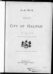 Front cover of Laws relating to the city of Halifax by Halifax (N.S.).