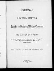 Front cover of Report of the special session of the Synod of the Diocese of British Columbia by Church of England. Diocese of British Columbia. Special Synod