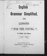 Front cover of English grammar simplified, or, Lessons for the young by C. O. Hosterman